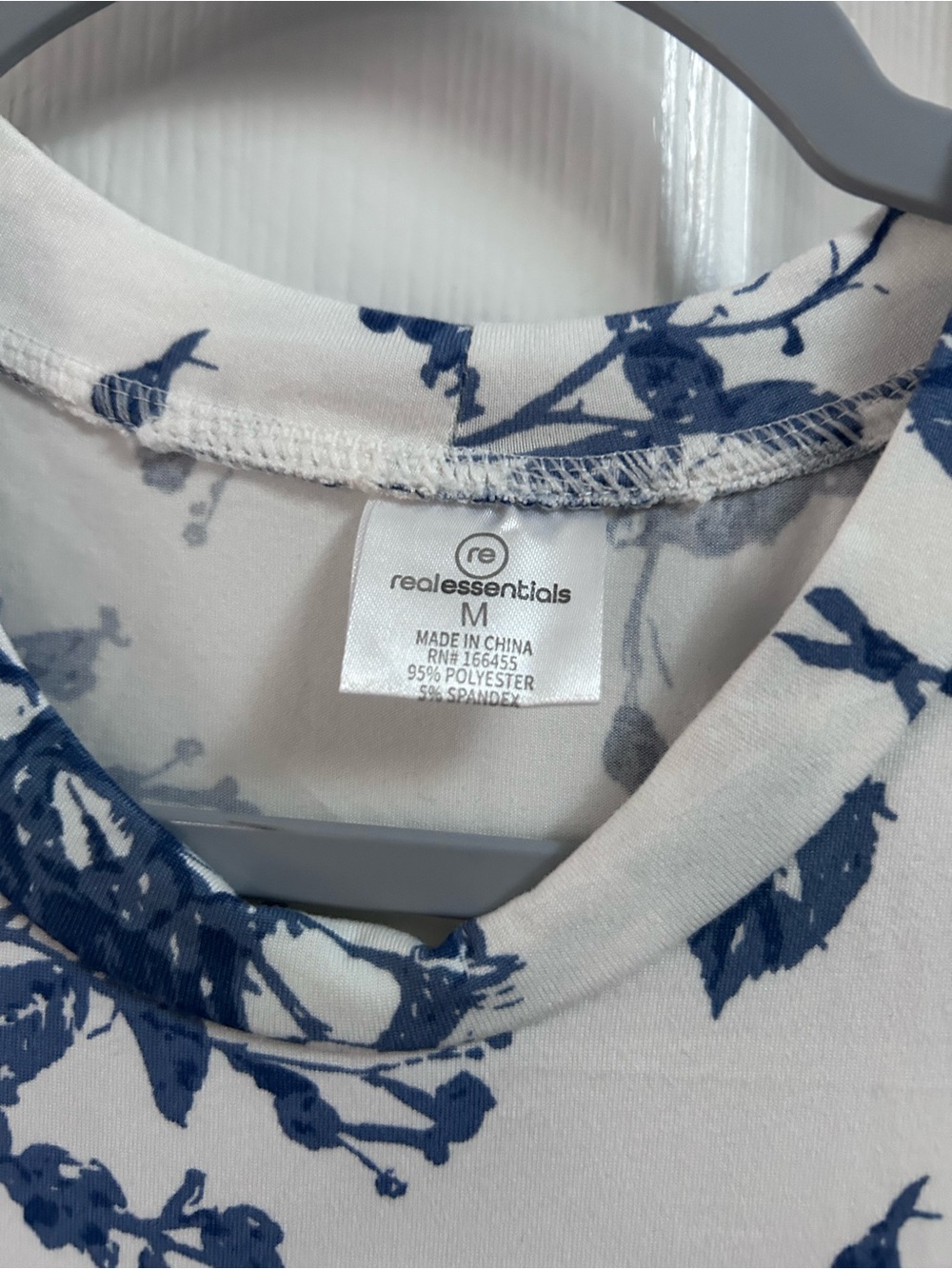 Real Essentials White Midi Dress with Blue Floral Print - Picture 2 of 3